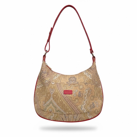 ETRO Profumi Tan Red & Gray Paisley Shoulder Bag - Picture 3 of 9
